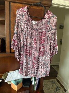 Westport Mauve Pink Paisley Boho Blouse